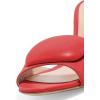 imageFSJ Women Casual Peep Toe Thin Mid Heels Backless Summer Sandals Slide On Mules Shoes Size 415 USRedleather