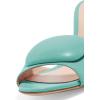 imageFSJ Women Casual Peep Toe Thin Mid Heels Backless Summer Sandals Slide On Mules Shoes Size 415 USTurquoiseleather