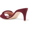 imageFSJ Women Casual Peep Toe Thin Mid Heels Backless Summer Sandals Slide On Mules Shoes Size 415 USWine Redsuede
