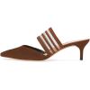 imageFSJ Women Comfortable Kitten Low Heels Sandals Mesh Slip On Mules Pumps Fashion Summer Daily Shoes Size 415 USBrown
