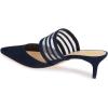 imageFSJ Women Comfortable Kitten Low Heels Sandals Mesh Slip On Mules Pumps Fashion Summer Daily Shoes Size 415 USNavy