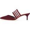 imageFSJ Women Comfortable Kitten Low Heels Sandals Mesh Slip On Mules Pumps Fashion Summer Daily Shoes Size 415 USWine
