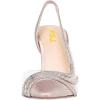 imageFSJ Women Sexy Sparkle Rhinestone Strap Clear Pumps Mid Heel Fashion Slingback Pointed Toe Thick Heeled Sandals Satin DOrsay Dress Wedding Party Shoes Size 415 USPink