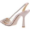 imageFSJ Women Sexy Sparkle Rhinestone Strap Clear Pumps Mid Heel Fashion Slingback Pointed Toe Thick Heeled Sandals Satin DOrsay Dress Wedding Party Shoes Size 415 USPink