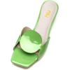 imageFSJ Women Square Open Toe Heeled Sandals Comfortable Mules Crystal Low Chunky Block Heel Slides Backless Slip On Slippers Shoes Size 416 USGreen