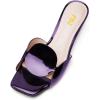 imageFSJ Women Square Open Toe Heeled Sandals Comfortable Mules Crystal Low Chunky Block Heel Slides Backless Slip On Slippers Shoes Size 416 USPurple