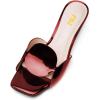 imageFSJ Women Square Open Toe Heeled Sandals Comfortable Mules Crystal Low Chunky Block Heel Slides Backless Slip On Slippers Shoes Size 416 USRed