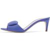 imageFSJ Women Casual Peep Toe Thin Mid Heels Backless Summer Sandals Slide On Mules Shoes Size 415 USBlueleather
