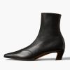 imageFSJ Women Low Chunky Heel Ankle Boots Square Toe Side Zipper Soft Stretch Sock Booties Comfy Casual Party Shoes Size 416 USBlack
