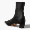 imageFSJ Women Low Chunky Heel Ankle Boots Square Toe Side Zipper Soft Stretch Sock Booties Comfy Casual Party Shoes Size 416 USBlack