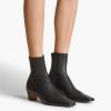 imageFSJ Women Low Chunky Heel Ankle Boots Square Toe Side Zipper Soft Stretch Sock Booties Comfy Casual Party Shoes Size 416 USBlack