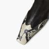 imageFSJ Women Low Chunky Heel Ankle Boots Square Toe Side Zipper Soft Stretch Sock Booties Comfy Casual Party Shoes Size 416 USBlack Snakeskin