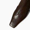 imageFSJ Women Low Chunky Heel Ankle Boots Square Toe Side Zipper Soft Stretch Sock Booties Comfy Casual Party Shoes Size 416 USChocolate