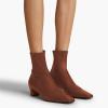 imageFSJ Women Low Chunky Heel Ankle Boots Square Toe Side Zipper Soft Stretch Sock Booties Comfy Casual Party Shoes Size 416 USPeru