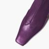 imageFSJ Women Low Chunky Heel Ankle Boots Square Toe Side Zipper Soft Stretch Sock Booties Comfy Casual Party Shoes Size 416 USPurple