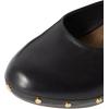 imageFSJ Women Retro Round Closed Toe Mules Wooden Kitten Heel Trendy Studded Slide Sandals Vintage Dressy Pumps Shoes Size 416 USBlack