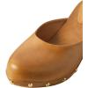imageFSJ Women Retro Round Closed Toe Mules Wooden Kitten Heel Trendy Studded Slide Sandals Vintage Dressy Pumps Shoes Size 416 USPeru