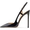 imageFSJ Women Sexy Pointed Toe DOrsay High Heel Slingback Pumps Sandals Cutout Strappy Stiletto Slip On Formal Shoes Size 415 USBlack