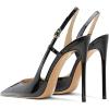 imageFSJ Women Sexy Pointed Toe DOrsay High Heel Slingback Pumps Sandals Cutout Strappy Stiletto Slip On Formal Shoes Size 415 USBlack