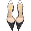 imageFSJ Women Sexy Pointed Toe DOrsay High Heel Slingback Pumps Sandals Cutout Strappy Stiletto Slip On Formal Shoes Size 415 USBlack Glitter