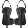 imageFSJ Women Sexy Pointed Toe DOrsay High Heel Slingback Pumps Sandals Cutout Strappy Stiletto Slip On Formal Shoes Size 415 USBlack Satin