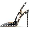 imageFSJ Women Sexy Pointed Toe DOrsay High Heel Slingback Pumps Sandals Cutout Strappy Stiletto Slip On Formal Shoes Size 415 USBlack and White Dots