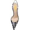imageFSJ Women Sexy Pointed Toe DOrsay High Heel Slingback Pumps Sandals Cutout Strappy Stiletto Slip On Formal Shoes Size 415 USBlack and White Dots