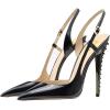 imageFSJ Women Sexy Pointed Toe DOrsay High Heel Slingback Pumps Sandals Cutout Strappy Stiletto Slip On Formal Shoes Size 415 USBlackspike
