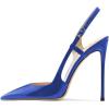 imageFSJ Women Sexy Pointed Toe DOrsay High Heel Slingback Pumps Sandals Cutout Strappy Stiletto Slip On Formal Shoes Size 415 USBlue