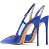 imageFSJ Women Sexy Pointed Toe DOrsay High Heel Slingback Pumps Sandals Cutout Strappy Stiletto Slip On Formal Shoes Size 415 USBlue