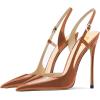 imageFSJ Women Sexy Pointed Toe DOrsay High Heel Slingback Pumps Sandals Cutout Strappy Stiletto Slip On Formal Shoes Size 415 USBrown