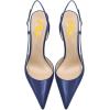 imageFSJ Women Sexy Pointed Toe DOrsay High Heel Slingback Pumps Sandals Cutout Strappy Stiletto Slip On Formal Shoes Size 415 USDark Blue