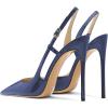 imageFSJ Women Sexy Pointed Toe DOrsay High Heel Slingback Pumps Sandals Cutout Strappy Stiletto Slip On Formal Shoes Size 415 USDark Blue