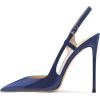 imageFSJ Women Sexy Pointed Toe DOrsay High Heel Slingback Pumps Sandals Cutout Strappy Stiletto Slip On Formal Shoes Size 415 USDark Blue