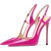 imageFSJ Women Sexy Pointed Toe DOrsay High Heel Slingback Pumps Sandals Cutout Strappy Stiletto Slip On Formal Shoes Size 415 USFuchsia