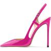 imageFSJ Women Sexy Pointed Toe DOrsay High Heel Slingback Pumps Sandals Cutout Strappy Stiletto Slip On Formal Shoes Size 415 USFuchsia