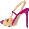 imageFSJ Women Sexy Pointed Toe DOrsay High Heel Slingback Pumps Sandals Cutout Strappy Stiletto Slip On Formal Shoes Size 415 USFuchsia Gold