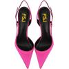 imageFSJ Women Sexy Pointed Toe DOrsay High Heel Slingback Pumps Sandals Cutout Strappy Stiletto Slip On Formal Shoes Size 415 USFuchsia Satin