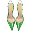 imageFSJ Women Sexy Pointed Toe DOrsay High Heel Slingback Pumps Sandals Cutout Strappy Stiletto Slip On Formal Shoes Size 415 USGreen