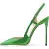 imageFSJ Women Sexy Pointed Toe DOrsay High Heel Slingback Pumps Sandals Cutout Strappy Stiletto Slip On Formal Shoes Size 415 USGreen