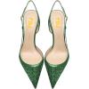 imageFSJ Women Sexy Pointed Toe DOrsay High Heel Slingback Pumps Sandals Cutout Strappy Stiletto Slip On Formal Shoes Size 415 USGreen Glitter