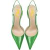 imageFSJ Women Sexy Pointed Toe DOrsay High Heel Slingback Pumps Sandals Cutout Strappy Stiletto Slip On Formal Shoes Size 415 USGreenspike