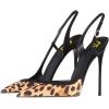 imageFSJ Women Sexy Pointed Toe DOrsay High Heel Slingback Pumps Sandals Cutout Strappy Stiletto Slip On Formal Shoes Size 415 USLeopard Print