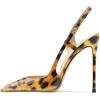 imageFSJ Women Sexy Pointed Toe DOrsay High Heel Slingback Pumps Sandals Cutout Strappy Stiletto Slip On Formal Shoes Size 415 USLeopard Print Patent Leather