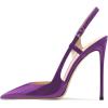 imageFSJ Women Sexy Pointed Toe DOrsay High Heel Slingback Pumps Sandals Cutout Strappy Stiletto Slip On Formal Shoes Size 415 USPurple