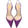 imageFSJ Women Sexy Pointed Toe DOrsay High Heel Slingback Pumps Sandals Cutout Strappy Stiletto Slip On Formal Shoes Size 415 USPurple Glitter