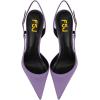 imageFSJ Women Sexy Pointed Toe DOrsay High Heel Slingback Pumps Sandals Cutout Strappy Stiletto Slip On Formal Shoes Size 415 USPurple Satin