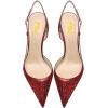 imageFSJ Women Sexy Pointed Toe DOrsay High Heel Slingback Pumps Sandals Cutout Strappy Stiletto Slip On Formal Shoes Size 415 USRed Glitter