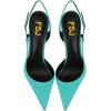 imageFSJ Women Sexy Pointed Toe DOrsay High Heel Slingback Pumps Sandals Cutout Strappy Stiletto Slip On Formal Shoes Size 415 USSeablue Satin