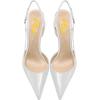 imageFSJ Women Sexy Pointed Toe DOrsay High Heel Slingback Pumps Sandals Cutout Strappy Stiletto Slip On Formal Shoes Size 415 USWhite